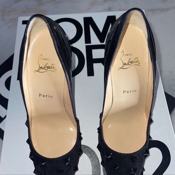 Christian Louboutin Wonder Pump 100 VV Nappa Leather Shiny Patent in Black - Picture 9 of 12